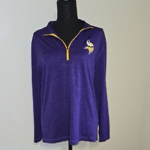 NFL Minnesota Vikings Purple TX3 Cool Pullover Quarter Zip Long Sleeve